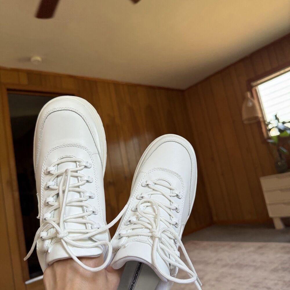Windsor Smith Chunky Platform Lace-Up Sneakers in White - Picture 9 of 16